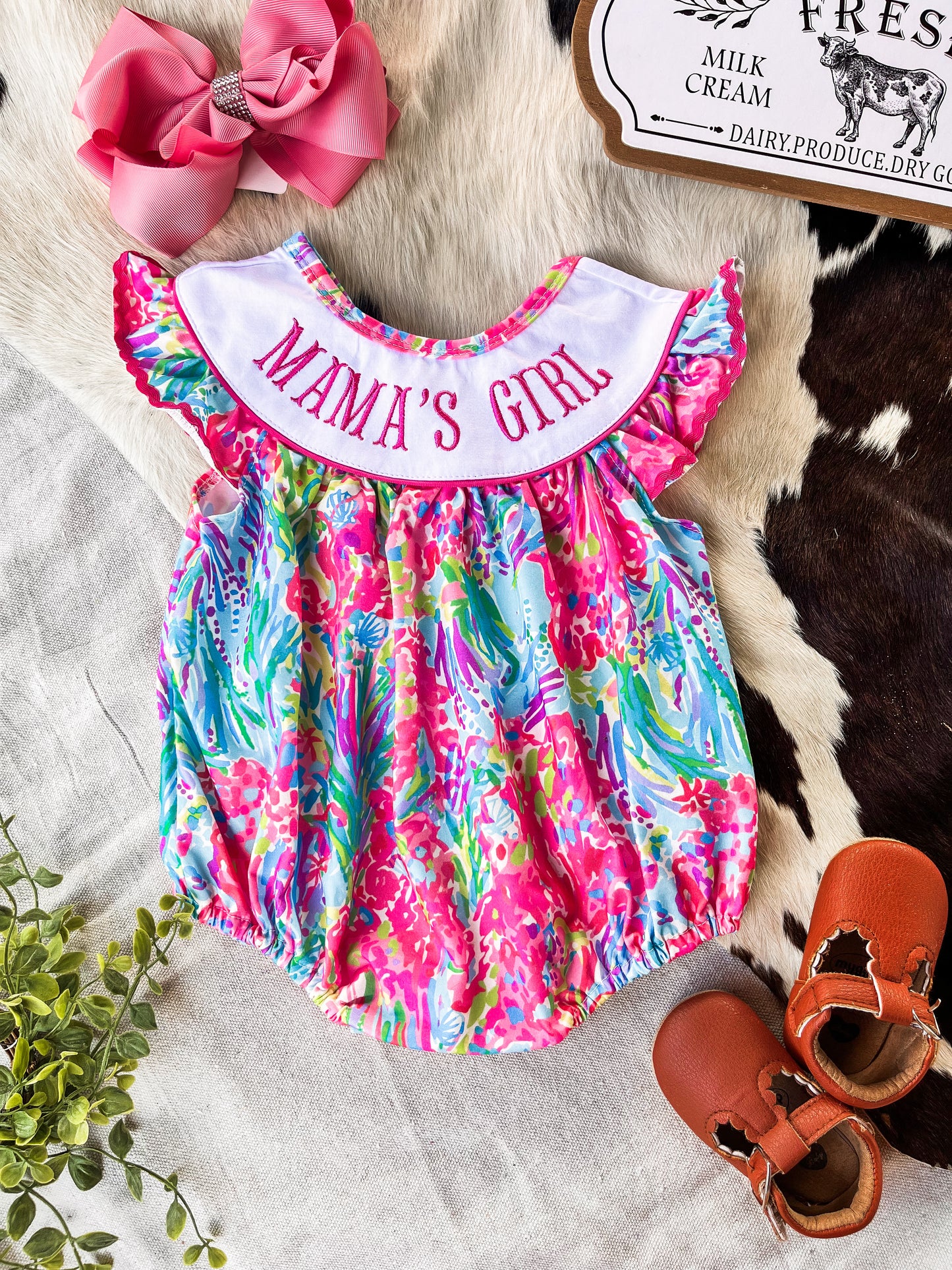 Bright Coral & Turquoise Mama’s Girl